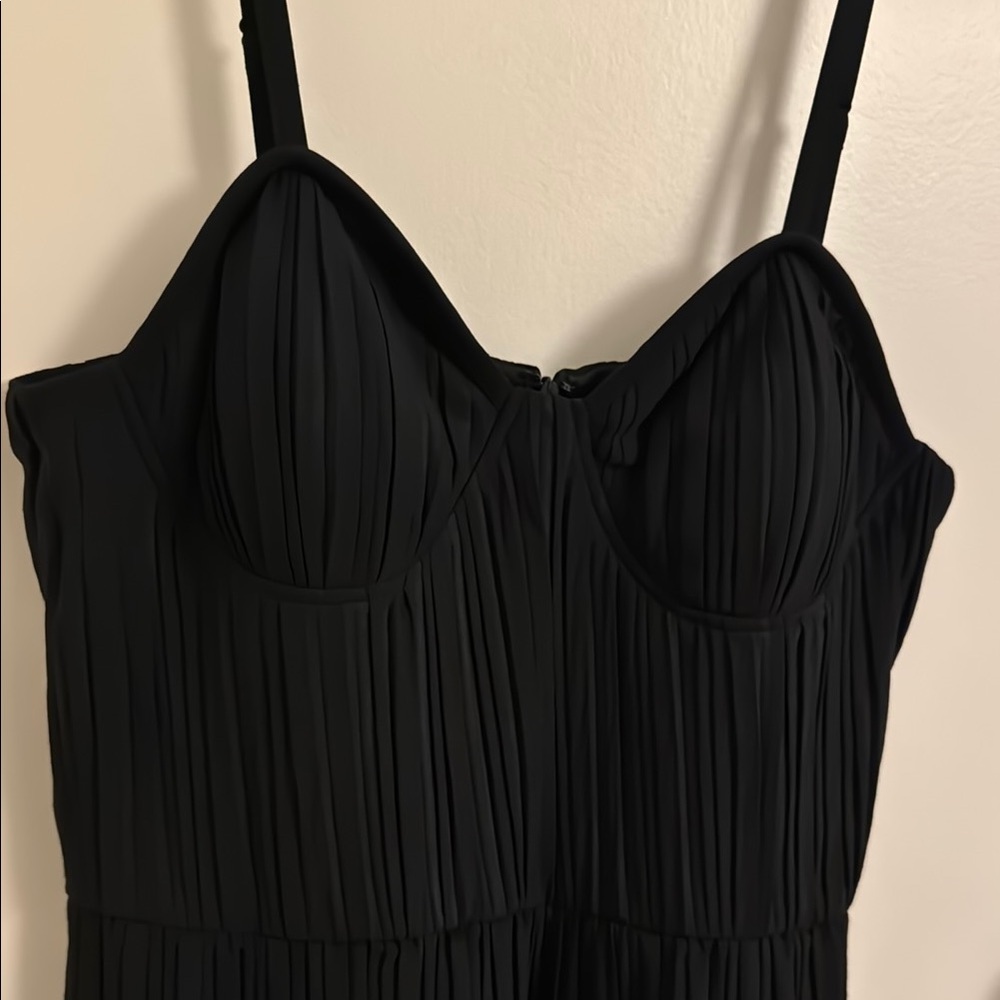 Elegant DKNY Black Pleated Dress